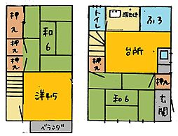河内ハイツ 3DKの間取り
