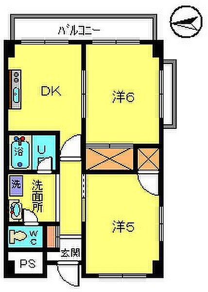 グランドコーワ ｜千葉県市川市相之川４丁目(賃貸マンション2DK・3階・42.90㎡)の写真 その2