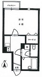 サンガーデン恵比寿 ワンルームの間取図画像