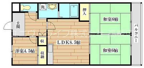 ハイツ81 ｜大阪府高槻市栄町１丁目(賃貸マンション3LDK・3階・59.00㎡)の写真 その2