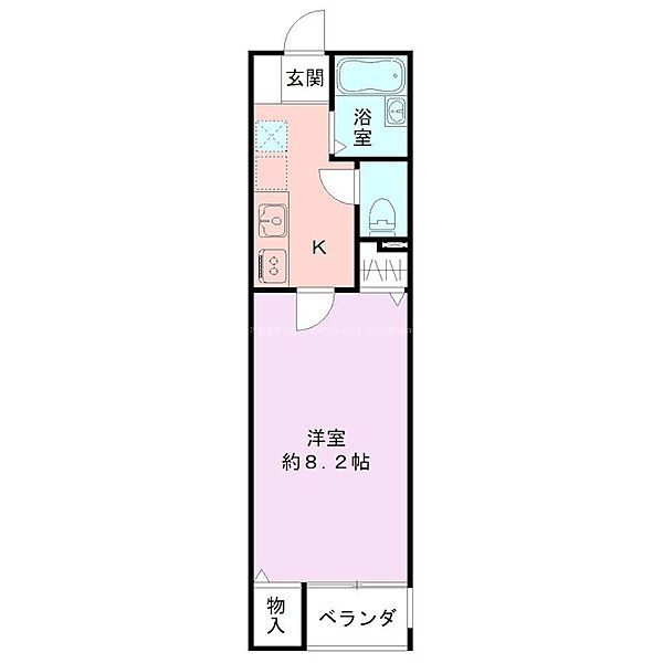 ウイング 202｜新潟県新潟市西区五十嵐２の町(賃貸アパート1K・2階・25.81㎡)の写真 その2