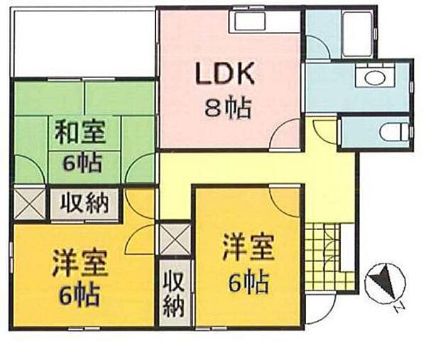 広島県広島市安佐南区川内3丁目(賃貸アパート3LDK・2階・60.00㎡)の写真 その2