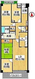 ガーデンシティーコープ金剛東1棟 4LDKの間取図画像