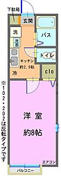 パークアベニュー 1Kの間取図画像