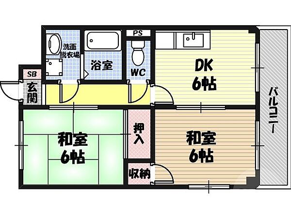 Ｍ’ＰＬＡＺＡ城東五番館 ｜大阪府大阪市城東区天王田(賃貸マンション2DK・5階・43.74㎡)の写真 その2