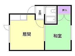 サンハイツNo.2 1DKの間取図画像