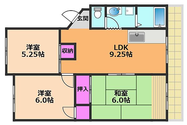 ドリームオアシス ｜大阪府高槻市芝生町4丁目(賃貸マンション3LDK・2階・56.00㎡)の写真 その2