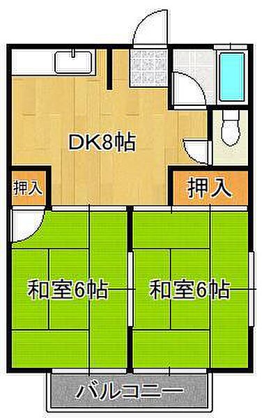 柴田荘 ｜福岡県北九州市八幡西区引野1丁目(賃貸アパート2DK・1階・42.38㎡)の写真 その2