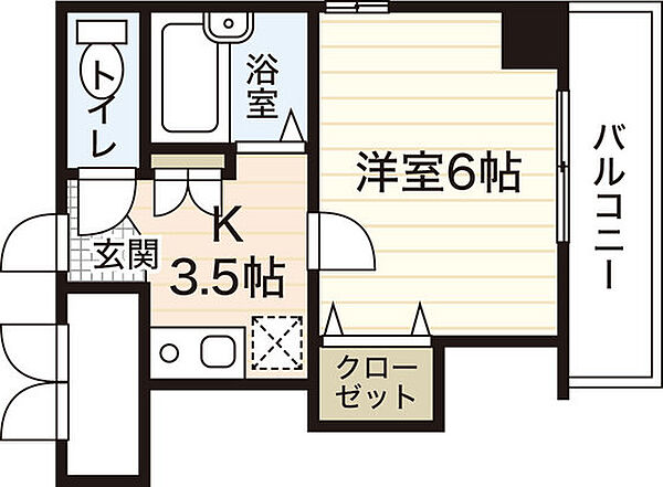 パークサイド大手町 ｜広島県広島市中区大手町5丁目(賃貸マンション1K・6階・22.23㎡)の写真 その2