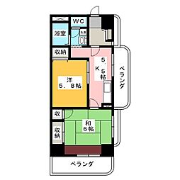 ハイシティロイヤル 3階2Kの間取り