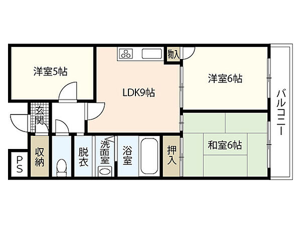 ファーレ高須 ｜広島県広島市西区高須2丁目(賃貸マンション3LDK・4階・57.78㎡)の写真 その2