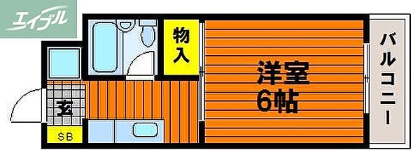 岡山県岡山市北区津島南2丁目(賃貸マンション1K・2階・19.87㎡)の写真 その2