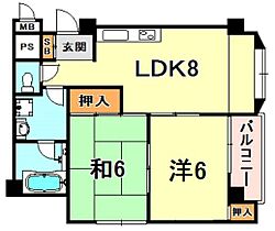 住吉リバーサイドマンション 301 ｜ 兵庫県神戸市東灘区住吉東町２丁目（賃貸マンション2LDK・4階・51.00㎡） その2