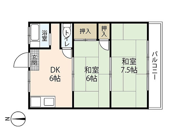 広島県広島市南区宇品神田4丁目(賃貸アパート2DK・1階・38.00㎡)の写真 その2