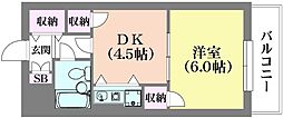 ライオンズスクエア神戸元町住居棟 1DKの間取図画像