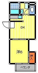 エスプラナード 1DKの間取図画像