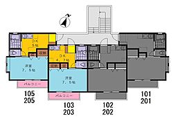 パレーシャル上座 1DKの間取図画像