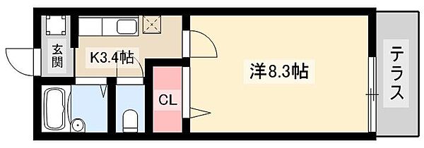 スプリングコート ｜愛知県名古屋市中村区城屋敷町1丁目(賃貸アパート1K・1階・24.18㎡)の写真 その2