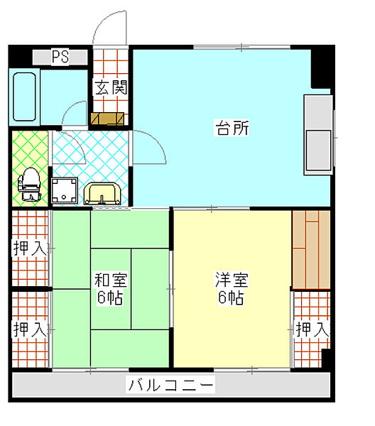 メゾンソレイ 105/202/205/305/402/405/502｜茨城県日立市東多賀町１丁目(賃貸マンション2LDK・2階・48.60㎡)の写真 その2