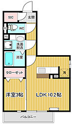 グランデフォレスタ 1階1LDKの間取り