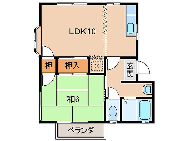 ハイツＰｉｒａ ｜和歌山県和歌山市直川(賃貸アパート1LDK・2階・36.80㎡)の写真 その2