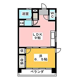 三源ビル 1LDKの間取図画像