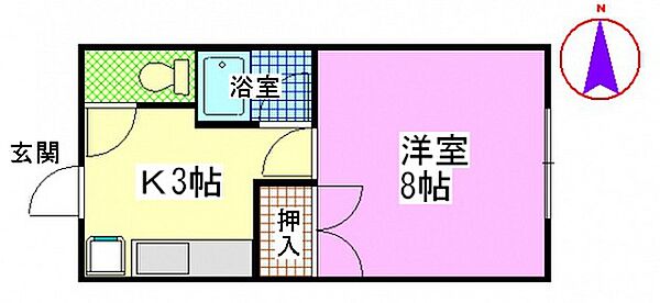 岡山県岡山市北区津島本町(賃貸アパート1K・1階・23.97㎡)の写真 その2