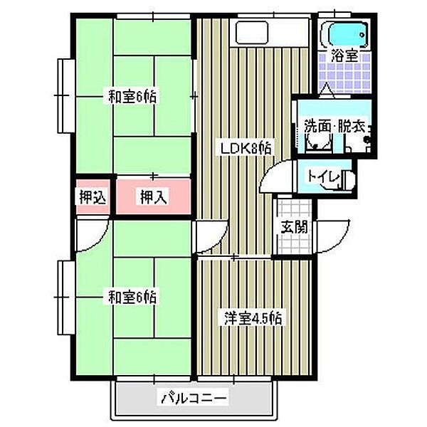 西江コーポＡ ｜広島県福山市曙町5丁目(賃貸アパート3LDK・2階・50.40㎡)の写真 その2