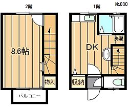 アン・セーヌ・メゾン・シャルムB 1DKの間取図画像