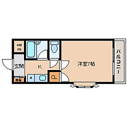 メゾン三松 1Kの間取図画像