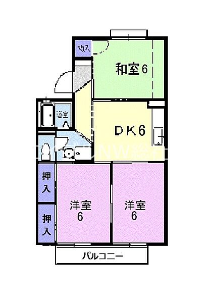 岡山県総社市門田(賃貸アパート3DK・2階・53.61㎡)の写真 その2