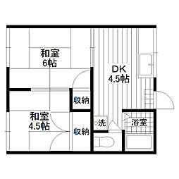 グリーンコーポ 2DKの間取図画像