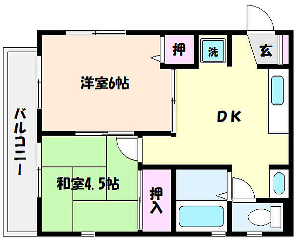 ロイヤルコート魚崎 ｜兵庫県神戸市東灘区魚崎南町３丁目(賃貸アパート2DK・1階・37.83㎡)の写真 その2