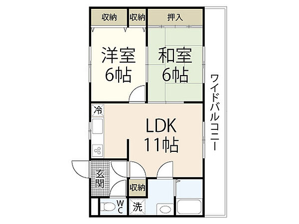 ベネッセヤマモト ｜広島県広島市東区戸坂山崎町(賃貸マンション2LDK・2階・53.46㎡)の写真 その2