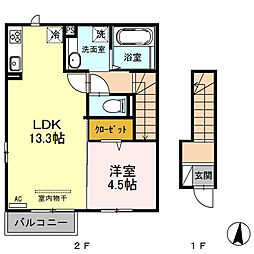 フレシール 1LDKの間取図画像