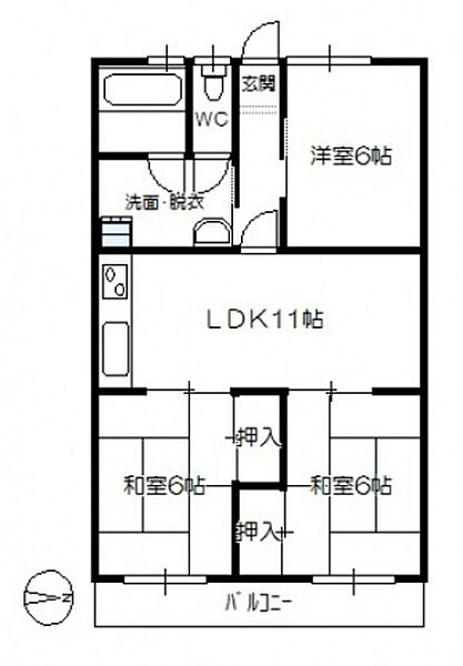 テラヤママンション ｜広島県広島市佐伯区五日市7丁目(賃貸マンション3LDK・2階・58.69㎡)の写真 その2