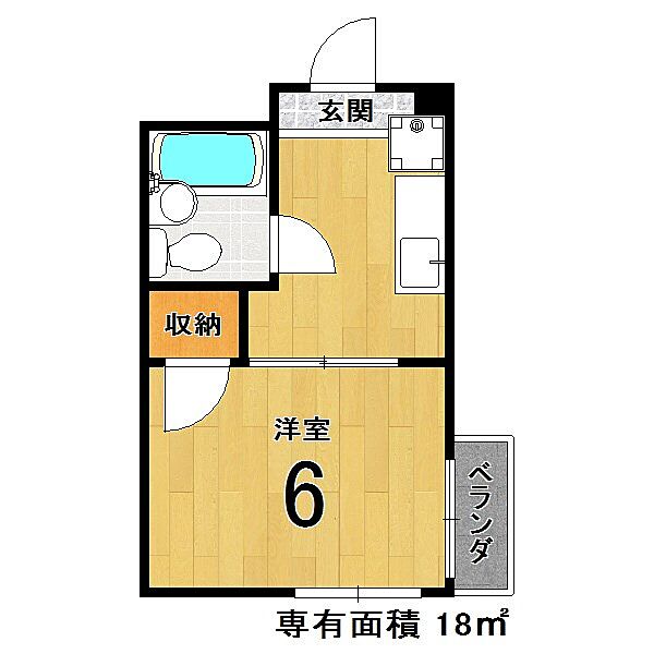 ハイム鴻の巣 203｜京都府京都市伏見区深草直違橋４丁目(賃貸マンション1K・2階・18.00㎡)の写真 その2