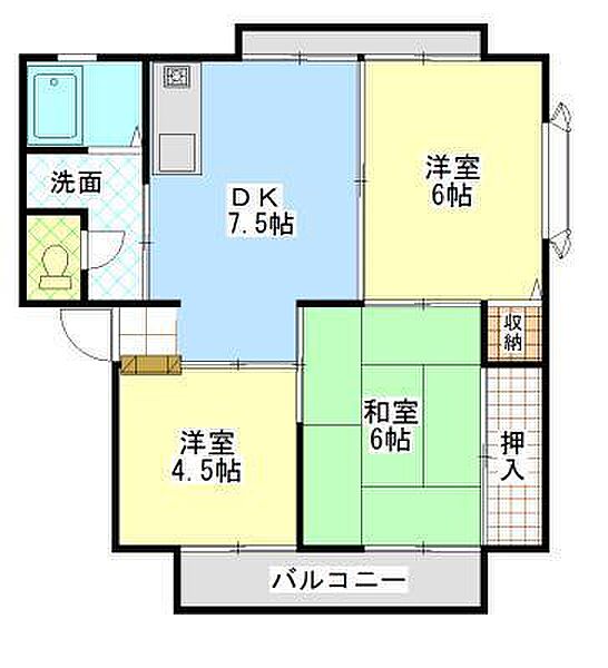 サンビレッジローズ ｜広島県福山市多治米町3丁目(賃貸アパート3DK・2階・52.84㎡)の写真 その2