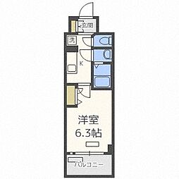 Osaka Metro谷町線 四天王寺前夕陽ヶ丘駅 徒歩7分の賃貸マンション 3階1Kの間取り