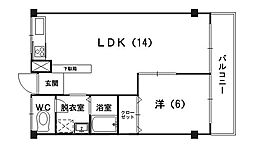 つち田ビル 1LDKの間取図画像