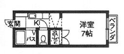 朝日レジデンス 1Kの間取図画像