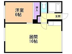 幸陽ハイツ 1LDKの間取図画像