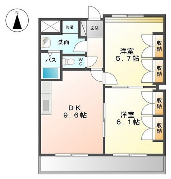 広島県広島市安佐南区高取北1丁目(賃貸マンション2DK・3階・47.90㎡)の写真 その2