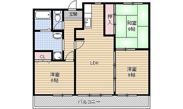 コンプリ―ション5 305号室｜大阪府茨木市桑田町(賃貸マンション3LDK・3階・65.73㎡)の写真 その2