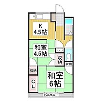 堀内アパート  ｜ 長野県駒ヶ根市下市場（賃貸アパート2K・1階・37.26㎡） その2