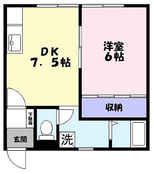 スカイハイツ2 202｜鳥取県米子市冨士見町(賃貸アパート1DK・2階・35.60㎡)の写真 その2