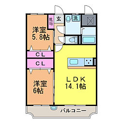 間取図画像 2LDK
