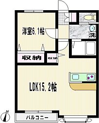 スプルース 1LDKの間取図画像
