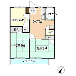 別宮ハイツNo.3 3DKの間取図画像