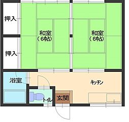 コーポ冨田 2Kの間取図画像